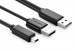 Ugreen US107 cáp USB 2.0 A male x 2 to USB mini (0.5M, 1M)
