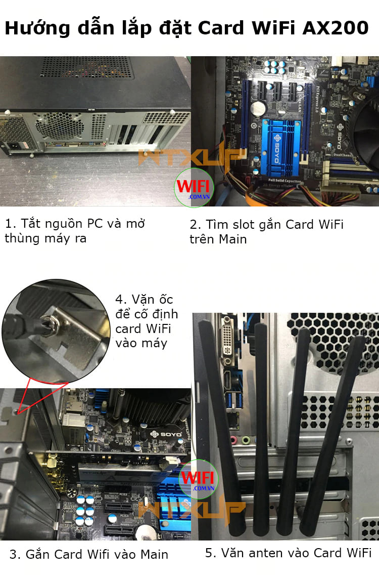 cách lắp đặt card wifi AX200