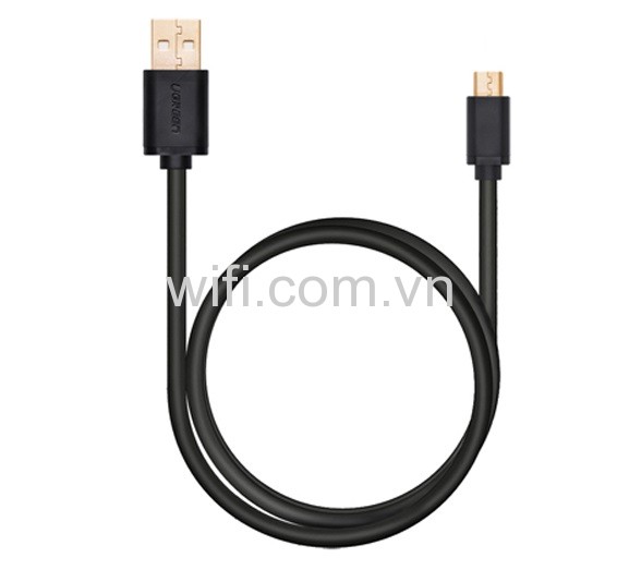 Ugreen US125 cáp chuyển đổi micro USB sang USB màu đen mạ vàng 24K (0.25M, 0.5M, 1M, 1.5M, 2M, 3M)