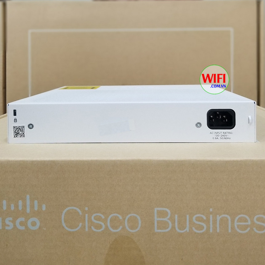 Switch Cisco 16 Port CBS250-16T-2G ảnh chụp phía sau thiết bị