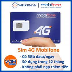 Sim 4G Mobifone gói 12MDT50 Có 5GB/ngày Xài Trọn Gói 12 Tháng
