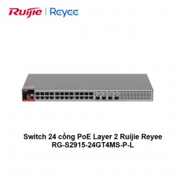 Switch 24 cổng PoE Layer 2+ Ruijie Reyee RG-S2915-24GT4MS-P-L