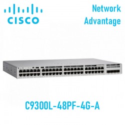 Switch Managed PoE+ Cisco Catalyst C9300L-48PF-4G-A | 48 Ports GE | 4x1G uplink | PoE+ 890W | Network Advantage