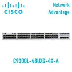Switch Managed PoE+ Cisco Catalyst C9300L-48UXG-4X-A | 12 Port MultiG | 36 Ports GE | 4x10G uplink | 675W | Network Advantage