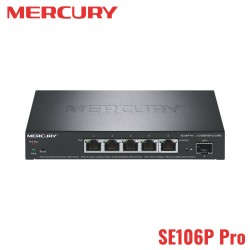 Switch PoE+ Managed Layer 2 Mercury SE106P Pro Có 4 Cổng PoE 2.5Gb 1 Uplink và 1 SFP+ 10Gb