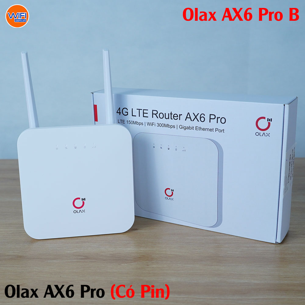 Bộ Phát Wifi 4G Olax AX6 PRO B Tốc Độ 150Mbps, Cắm Điện Trực Tiếp + Pin 4000mAh, Wifi 300Mbps