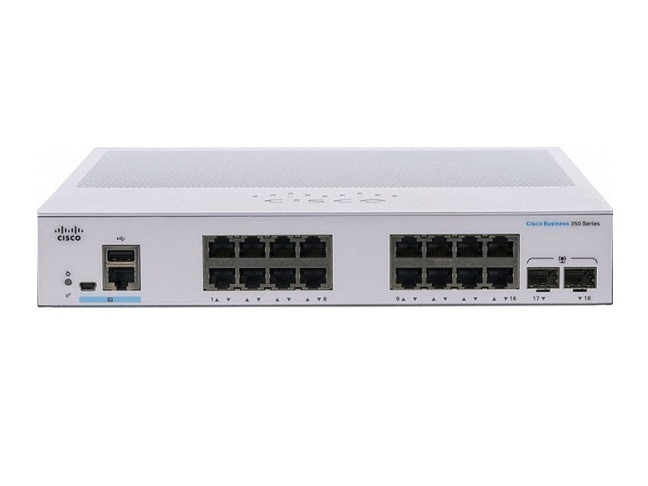 Switch Managed Cisco 16 Port Gigabit CBS350-16T-E-2G-EU, External Power