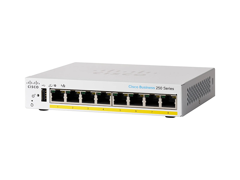 Switch Managed Cisco 8 Port Gigabit PoE+ 45W CBS250-8PP-D-EU