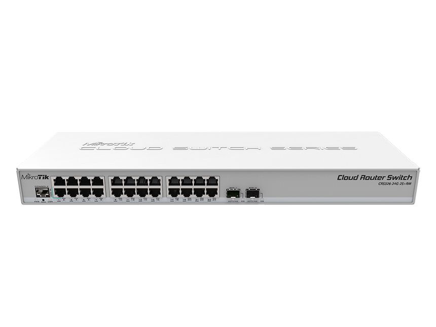 Switch Mikrotik CRS326-24G-2S+RM - 24 Cổng Gigabit, 2 Cổng SFP+, Dual boot (RouterOS & SwitchOS)