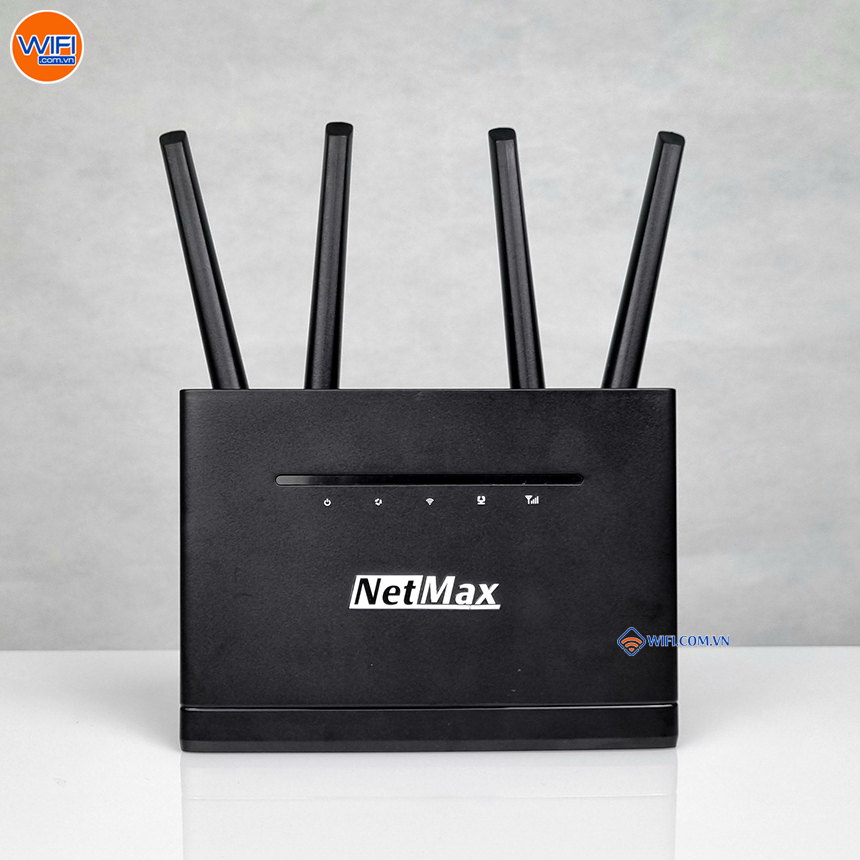 Bộ Phát WiFi 4G NetMax NM-R109F1, LTE CAT4 Tốc Độ 150Mbps, WiFi Chuẩn N 300Mbps, 4 Anten Hỗ Trợ 32 Kết Nối