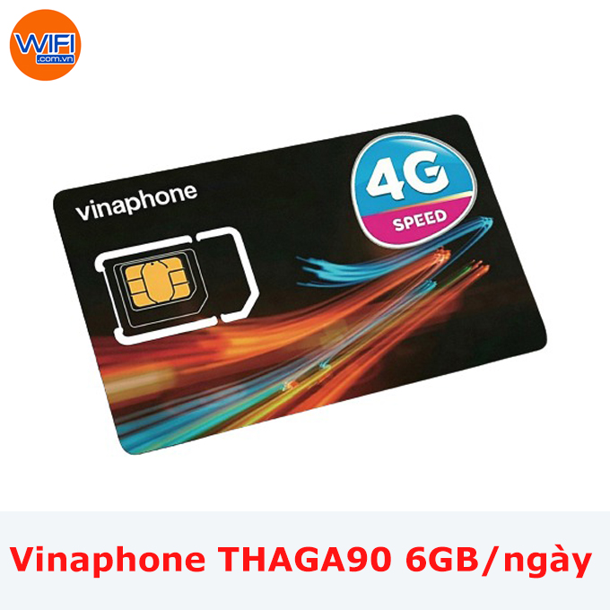 Sim 4G Vinaphone gói THAGA90 Trọn gói 15 tháng, có 6GB/Ngày