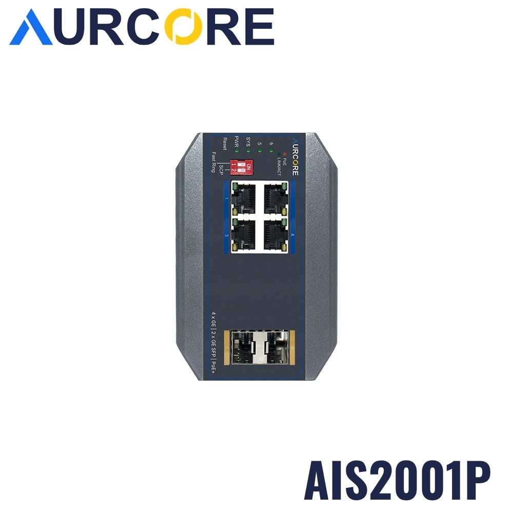 Switch PoE+ Managed Layer 2+ Industrial AurCore AIS2001P
