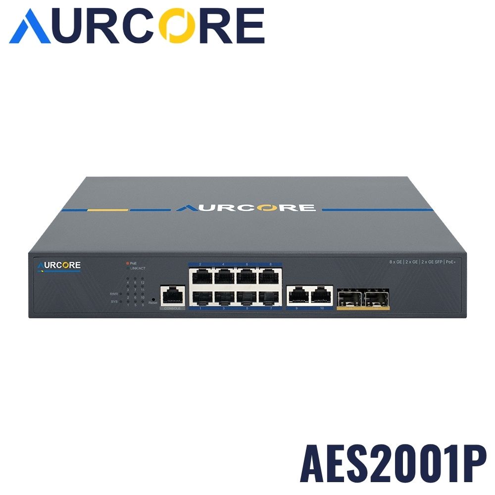 Switch Managed Layer 2+ PoE+ Enterprise AurCore AES2001P