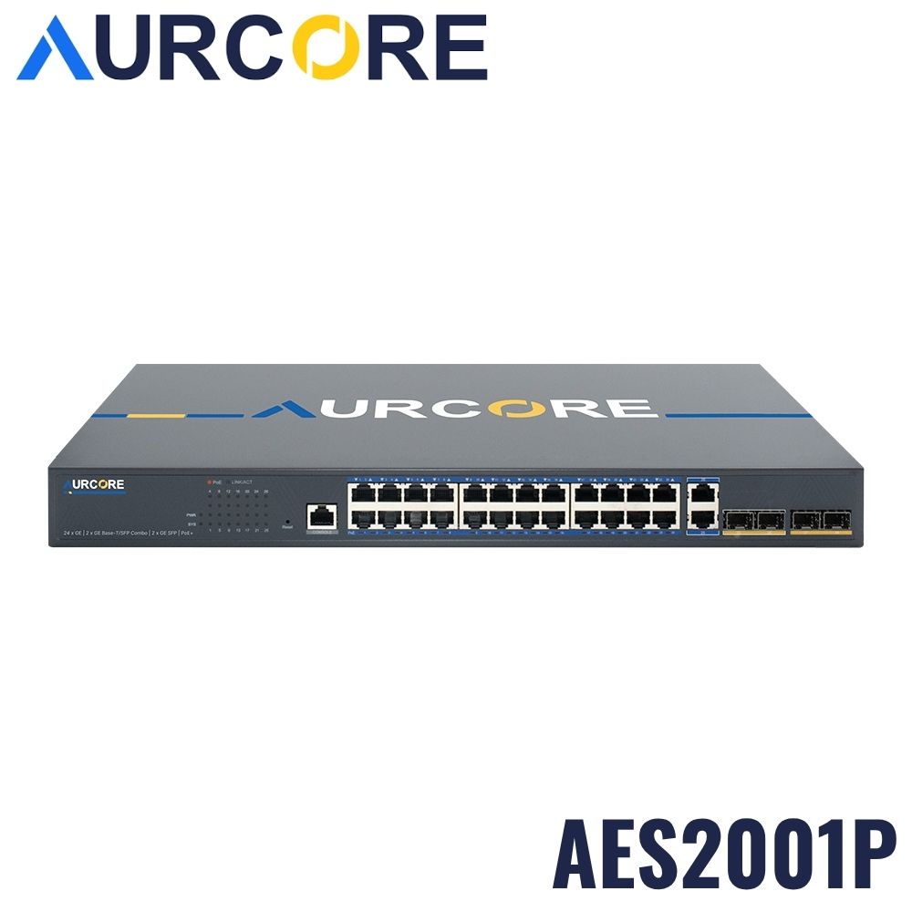 Switch Managed Layer 2+ PoE+ Enterprise AurCore AES2002P