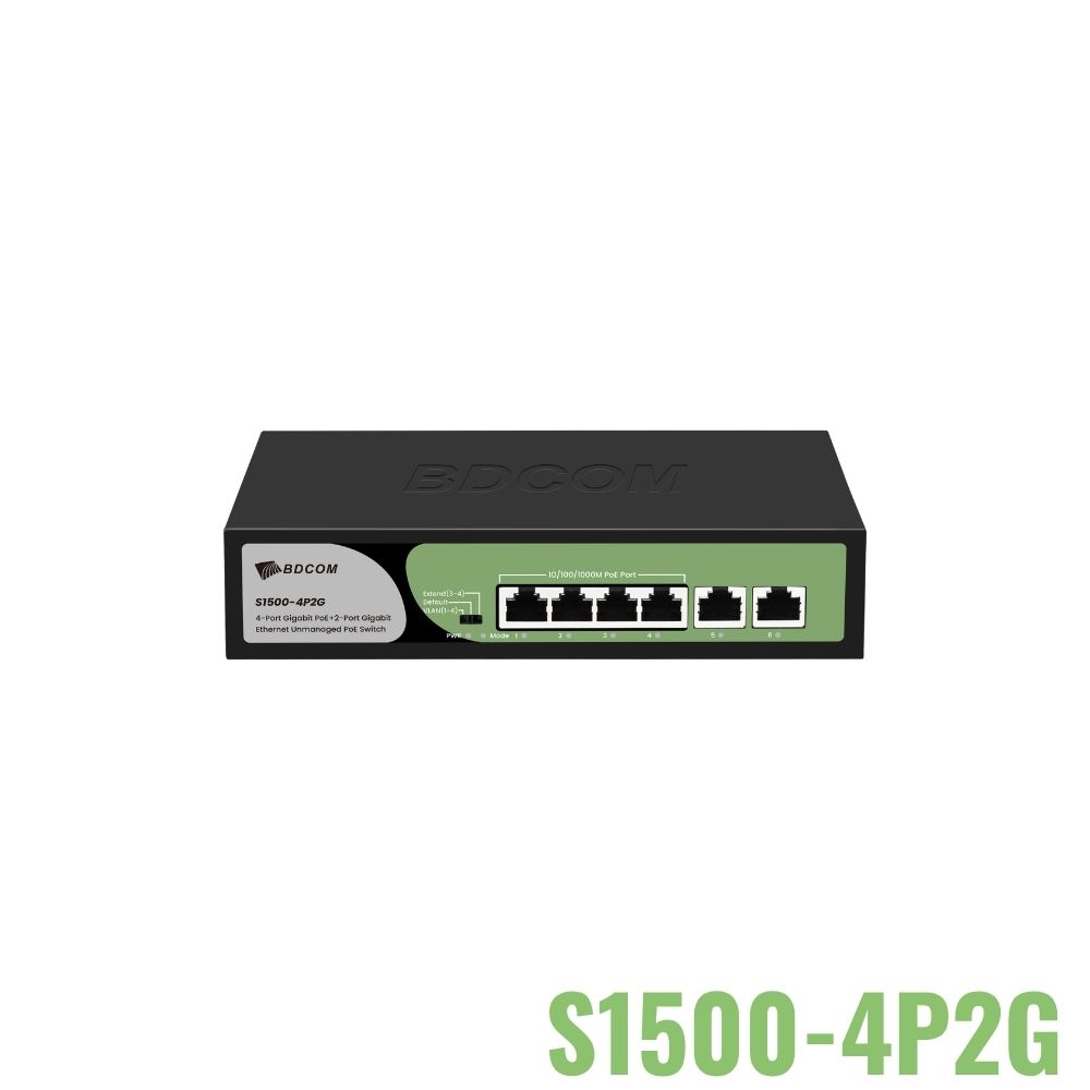 Switch PoE+ Unmanaged BDCOM S1500-4P2G