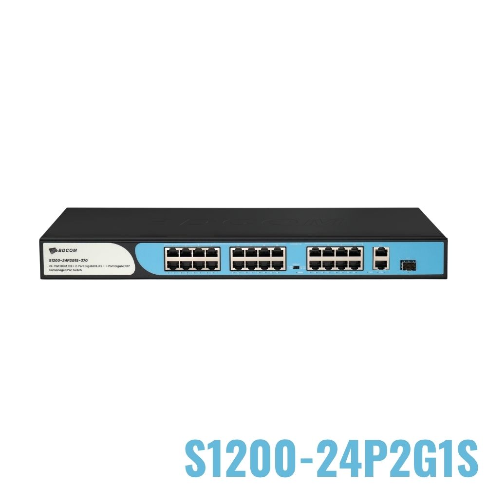 Switch PoE+ Unmanaged BDCOM S1200-24P2G1S