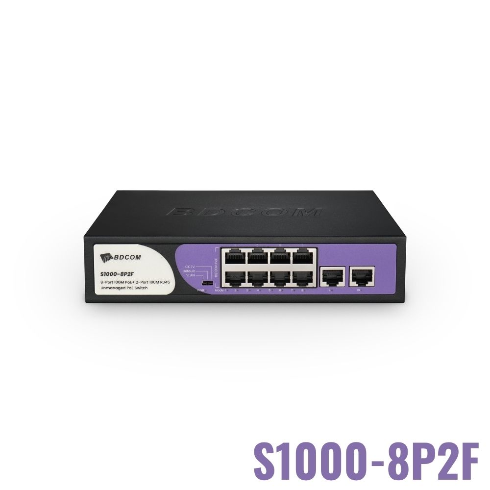 Switch PoE+ Unmanaged BDCOM S1000-8P2F
