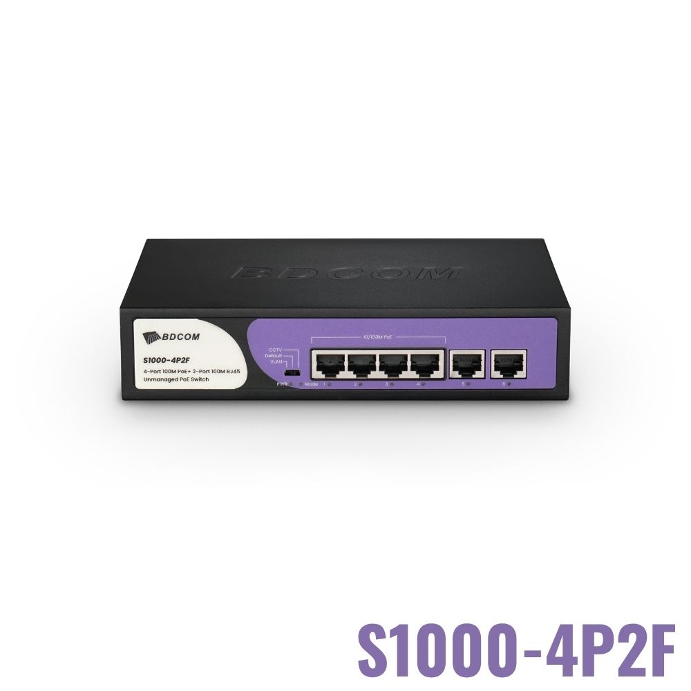 Switch PoE+ Unmanaged BDCOM S1000-4P2F